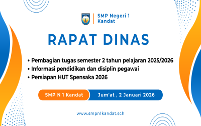 Rapat Dinas Pembagian Tugas, Informasi Pendidikan, Disiplin Pegawai & Persiapan HUT  SMPN 1 KANDAT